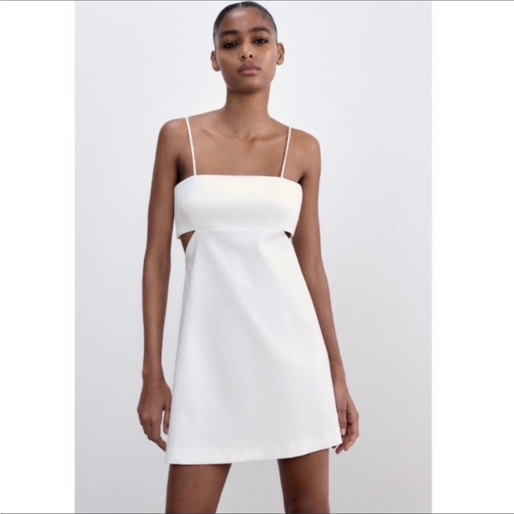 Zara Cutout White Mini Dress